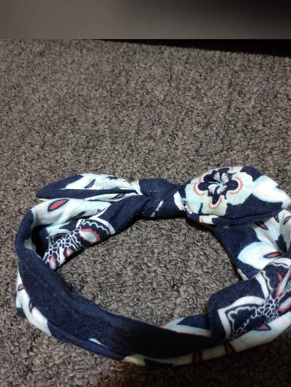 Infant Navy Floral Knot Headband